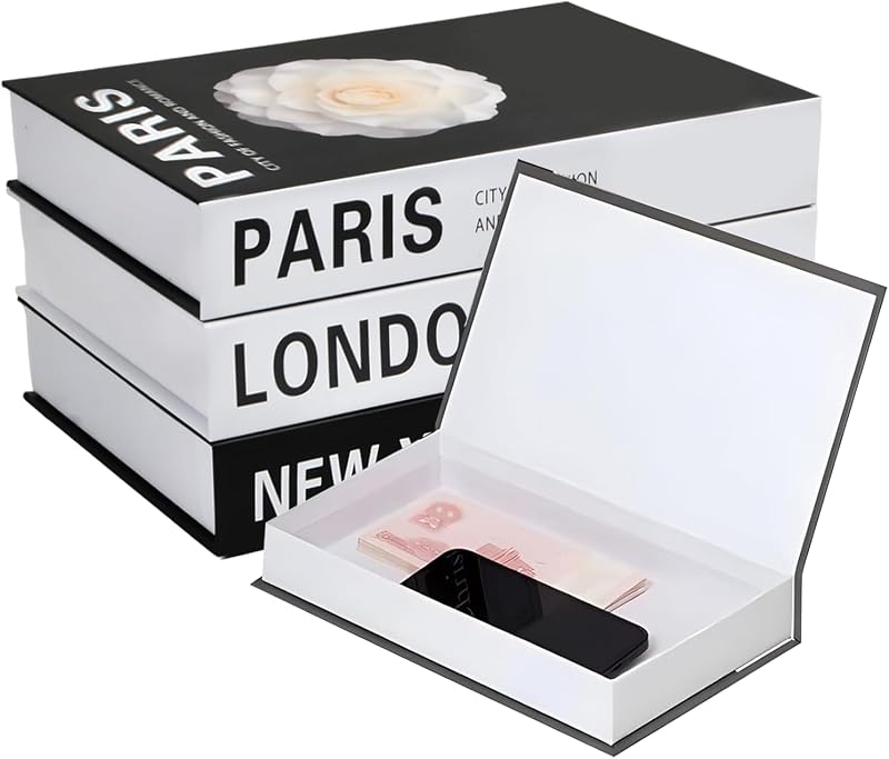 HoaaiGo 3 PCS Magnetic Decorative Fake Books for Home Decor