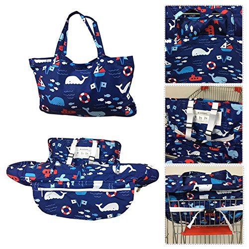 Per 2in1 Shopping Cart Cover High Chair Cover Protective Cushion Full Safety Harness Universal Fit Foldable And Washable For Baby Toddlers