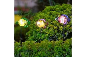 SATHGA Outdoor Garden Solar Lights,3Pack Decorative Solar Lights for Garden Decor,Sea Fish Backyard Decor,Led Solar Lights with Stakes for Yard Landscape Patio(21.3''H)