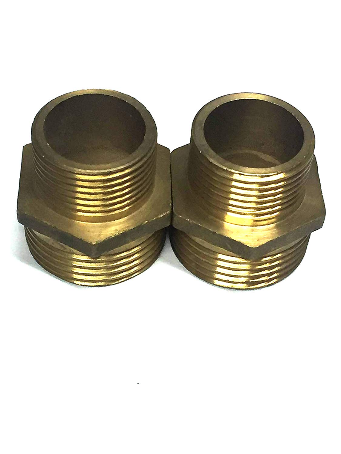 VEDA 2 pecs Brass Hose Tap Connector Male Thread Plumbing Water Pipe Adaptor Fitting 13 Sizes (3/4" BSP to 1" DN20 to DN25)