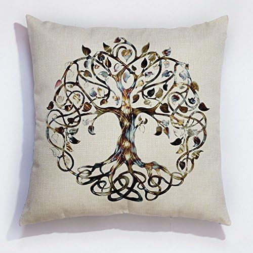 Family Tree of Life Throw Pillow Cover Linen Cushion Case Decor Pillowcase