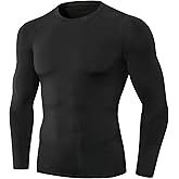 WRAGCFM Men's Compression Shirts Long Sleeve Quick Dry Athletic Running T-Shirt Workout Sports Gym Base Layer Tops