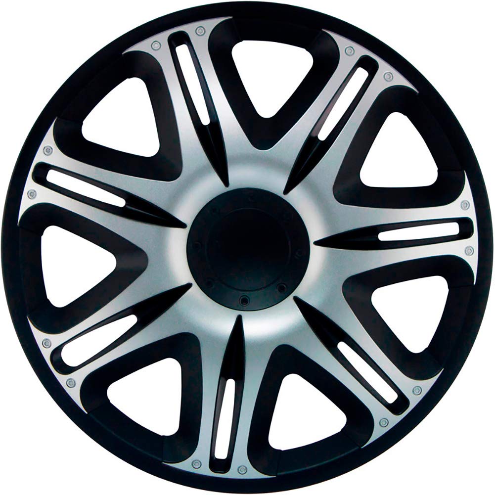J-Tec Set of 4 wheel covers Nascar 14-inch silver/black