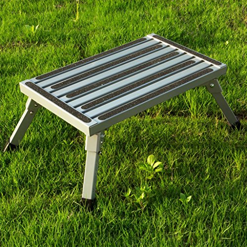 Idealchoice Aluminum Folding Platform Steps,Portable RV Step Stool, Folding Platform Stools Portable Ladder for Trailer,Vehicle - Thumbnail 5