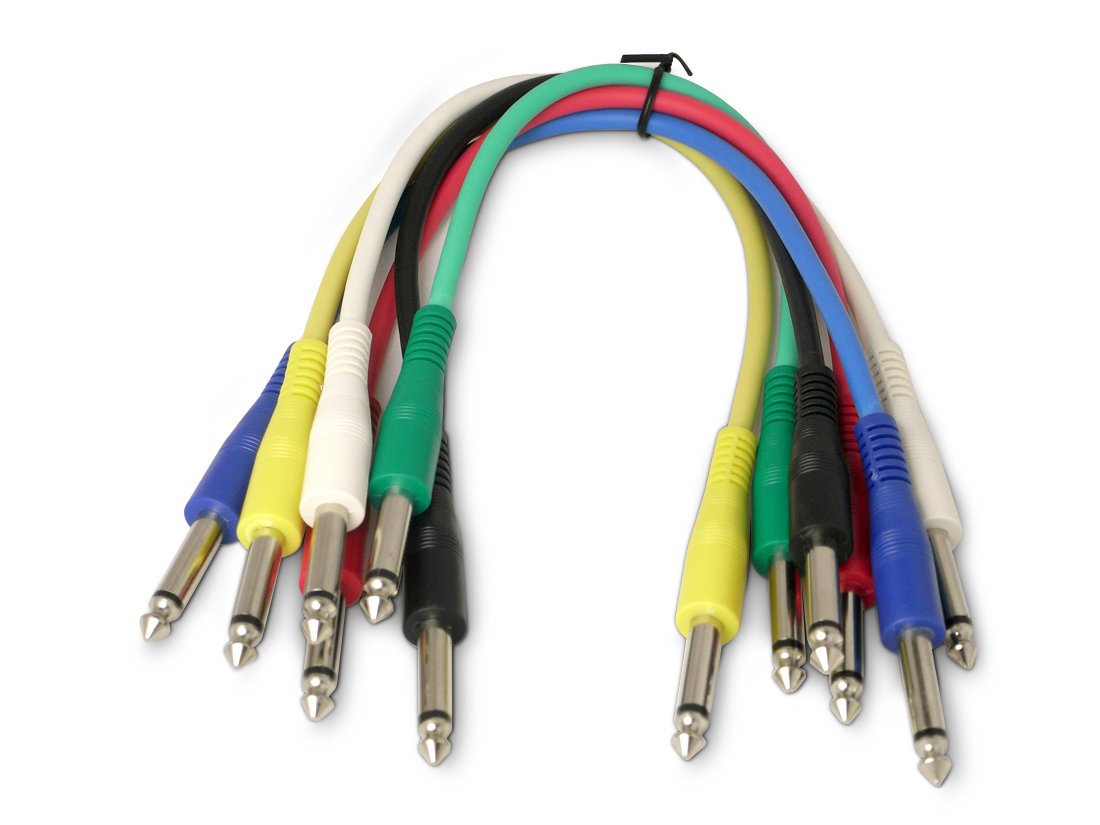 Snakebite 6 Professional Patch Cables. Mono, straight, jack to jack connectors. Ideal for linking guitar effects pedals or use on studio patchbays