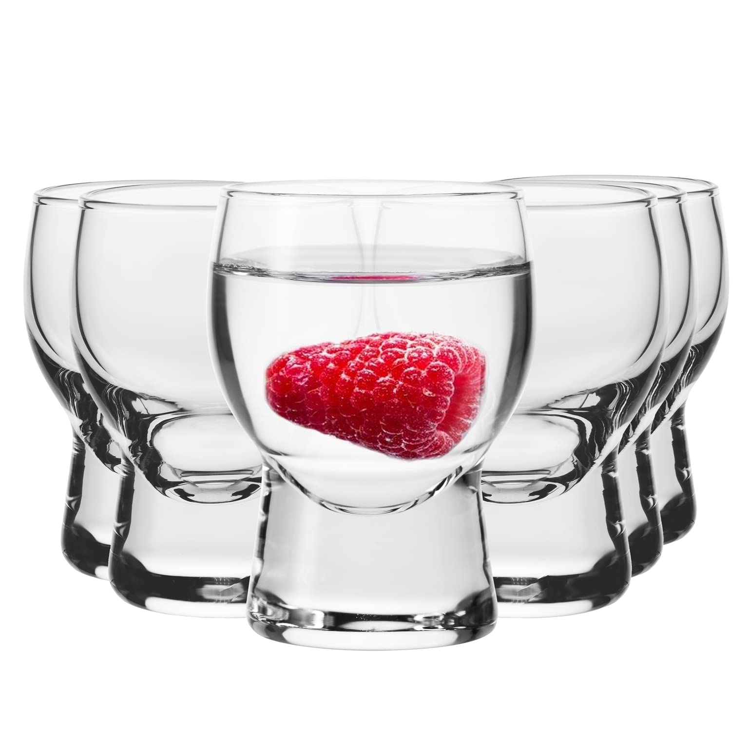 Alcohol Cage KEG Shot Glass Set– Small Shot Glasses 35ml – with Heavy Base – Dishwasher Safe – 61x45mm – Vodka Glass Shot Glasses Funny Set of 6