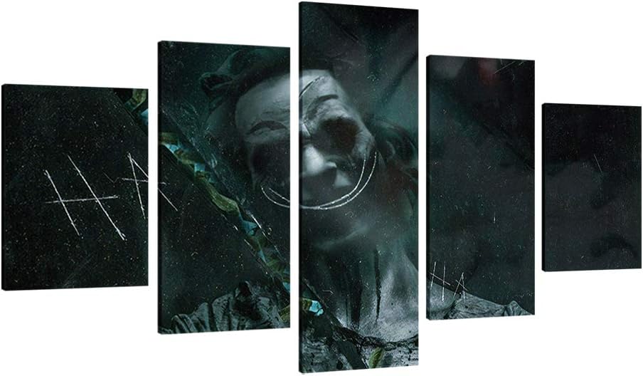 TYG Canvas Print,Wall Art 2019 Hot Movie Pain Joker Home Scene Decoration HD Prints on Canvas Giclee Artwork Modern Pictures for Living Room/Bedroom Posters Stretched and Framed Ready to Hang 5 PCS