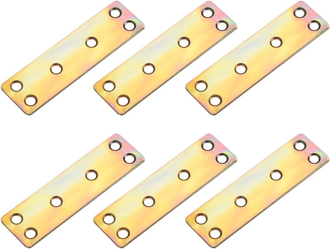 Sourcingmap 80mmx23mmx1.6mm Six Mount Holes Flat Straight Mending Fixing Plates Brackets 6pcs, 80mm x 23mm,6 pcs