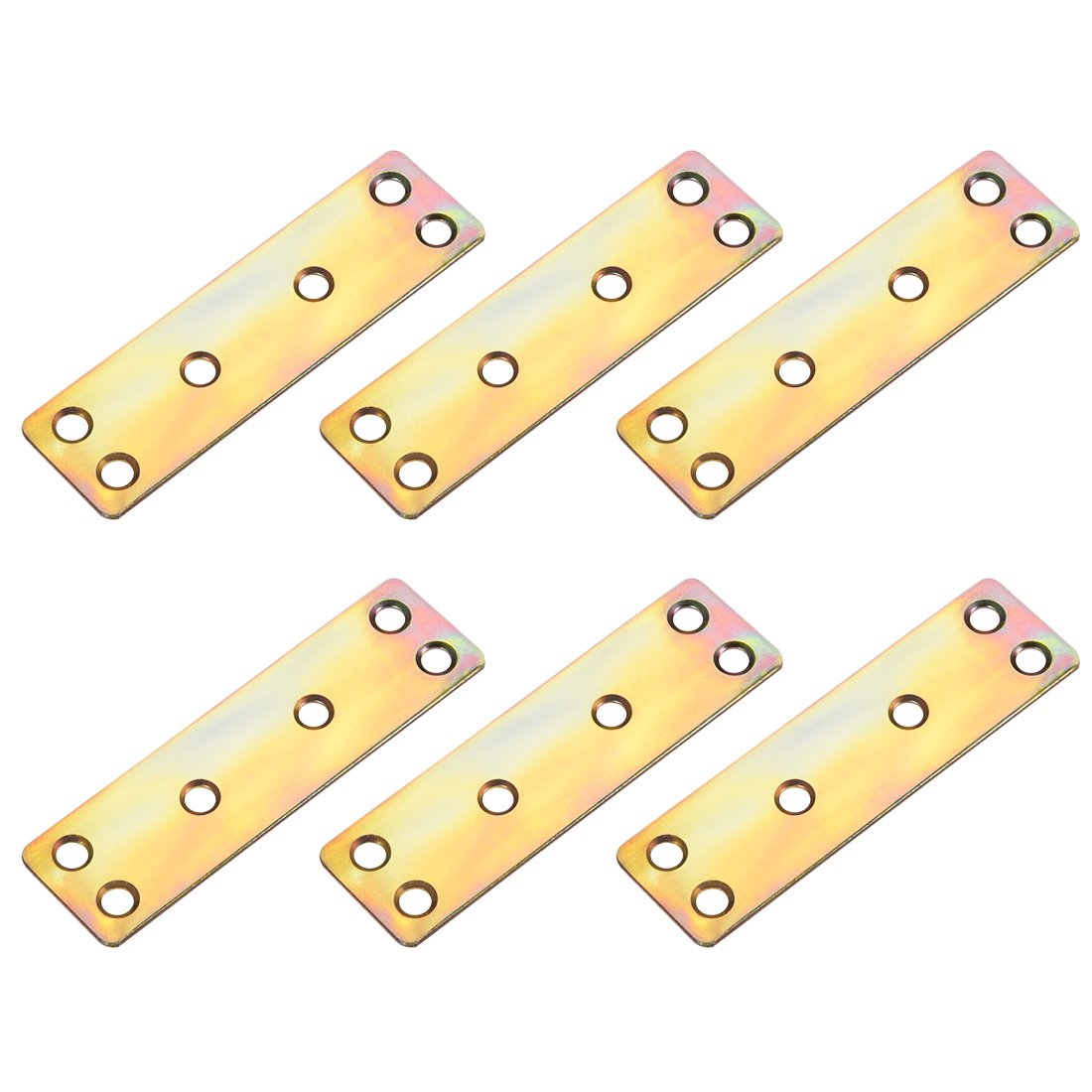 Sourcingmap 80mmx23mmx1.6mm Six Mount Holes Flat Straight Mending Fixing Plates Brackets 6pcs