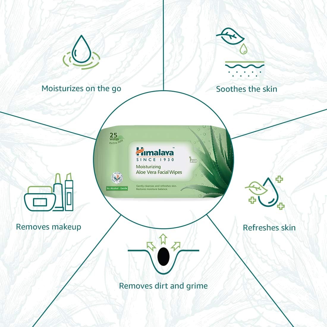 himalaya moisturising aloe vera facial wipes