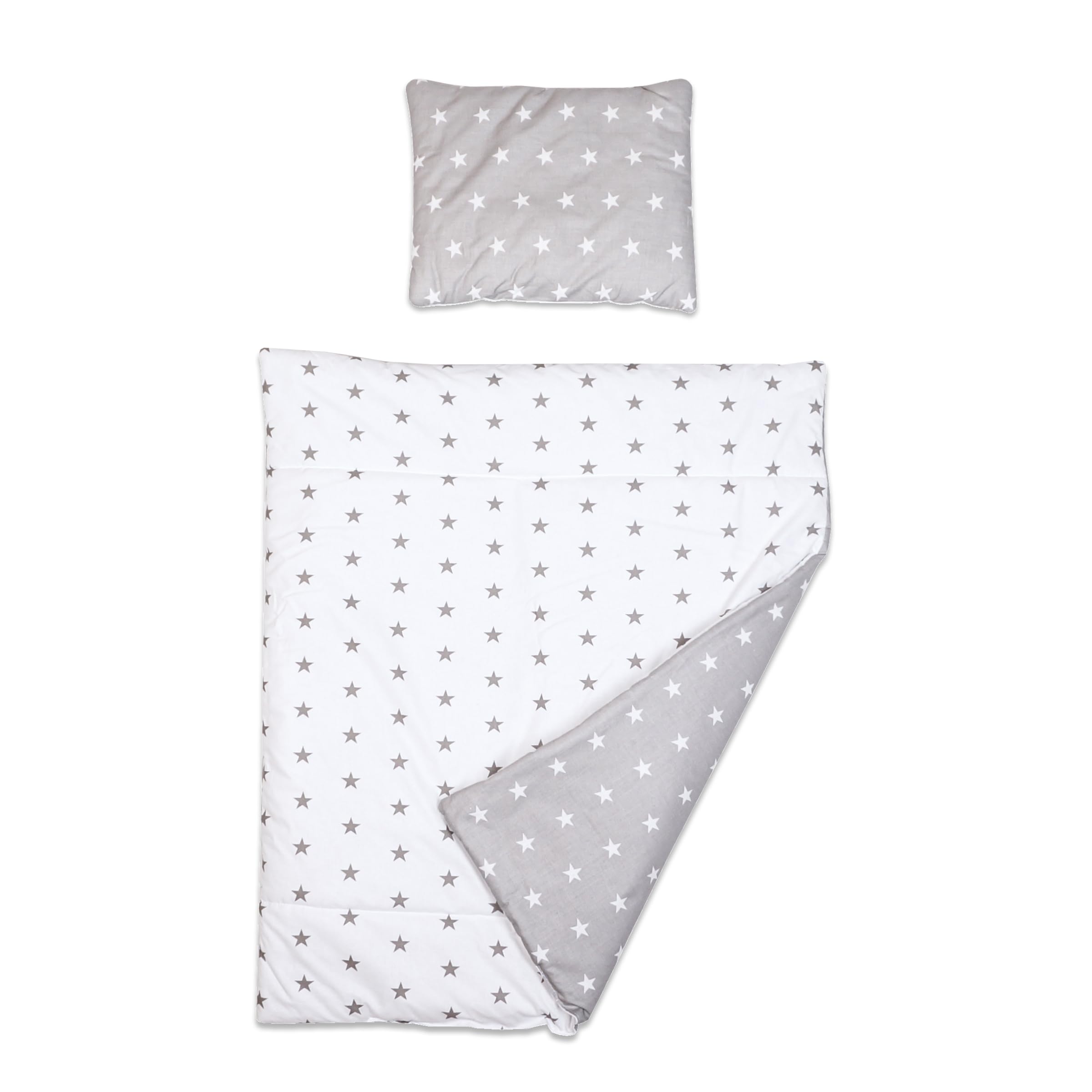 Baby Comfort 2 Piece Baby Kids Bedding Set 80x70 cm Duvet Cover & Pillowcase 12M+ (Big Stars)