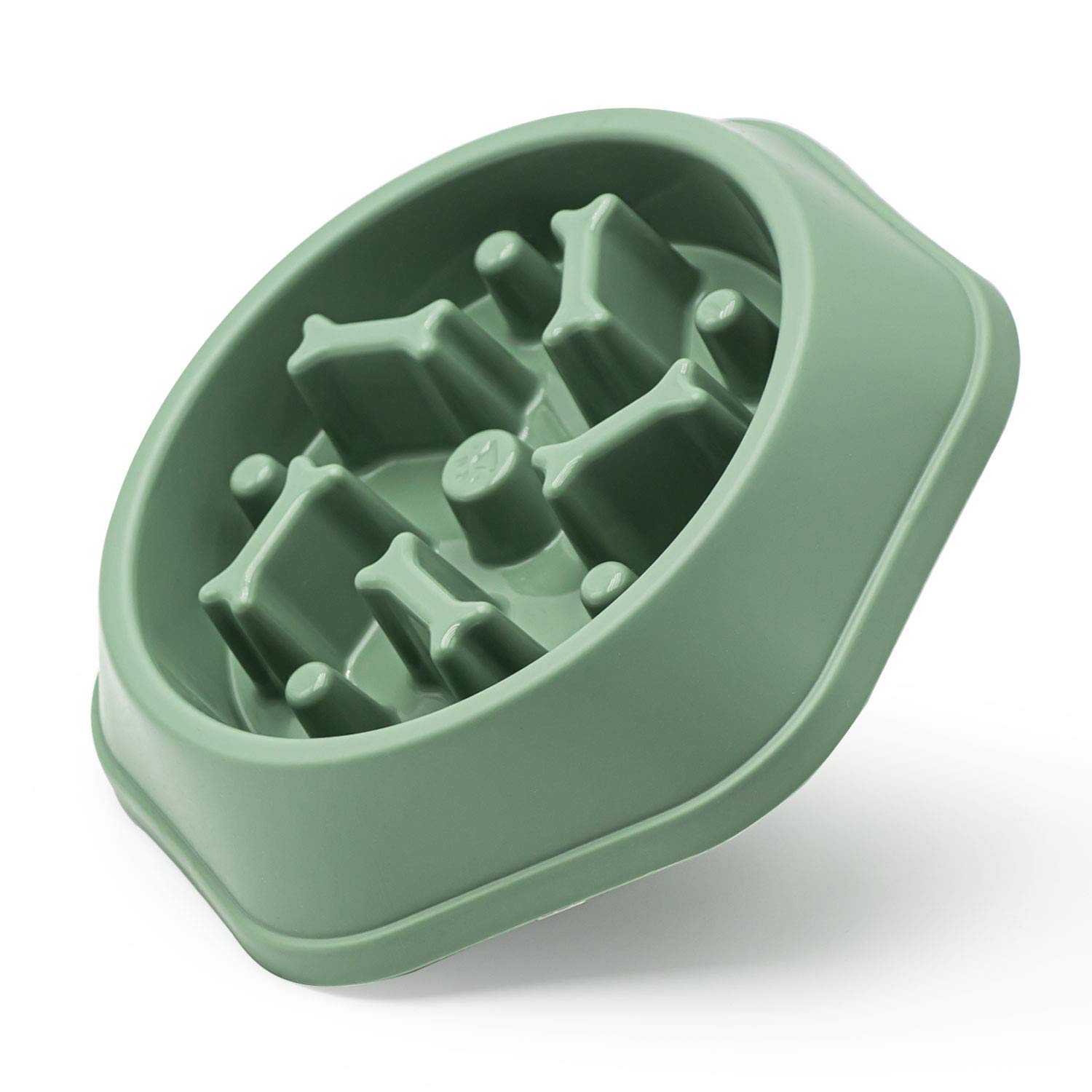 Dog Bowl Slow Feeder Dog Bowl Bloat Stop Dog Food Bowl Interactive Puzzle Healthy Eating Bowl (Green)