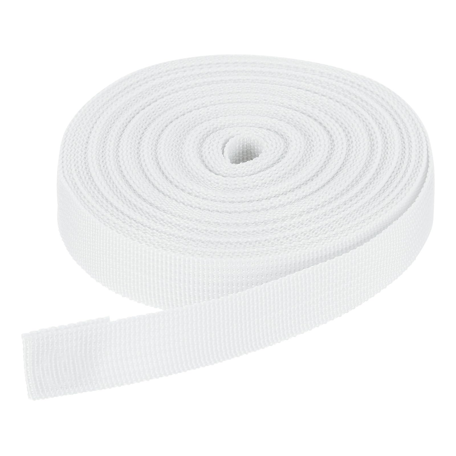 DMiotech 10 Yard x 3/4 inch Width Nylon Webbing Strap Poly Flat Webbing Strapping for DIY Craft Backpack Strapping, Sewing, Outdoor Gear Repair, White