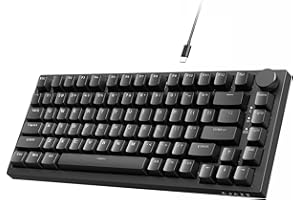 ATTACK SHARK Ajazz AK820 Mechanical Keyboard with with CNC Knob Control,75% Gasket Mount Keyboard and Detachable USB Wired Ga