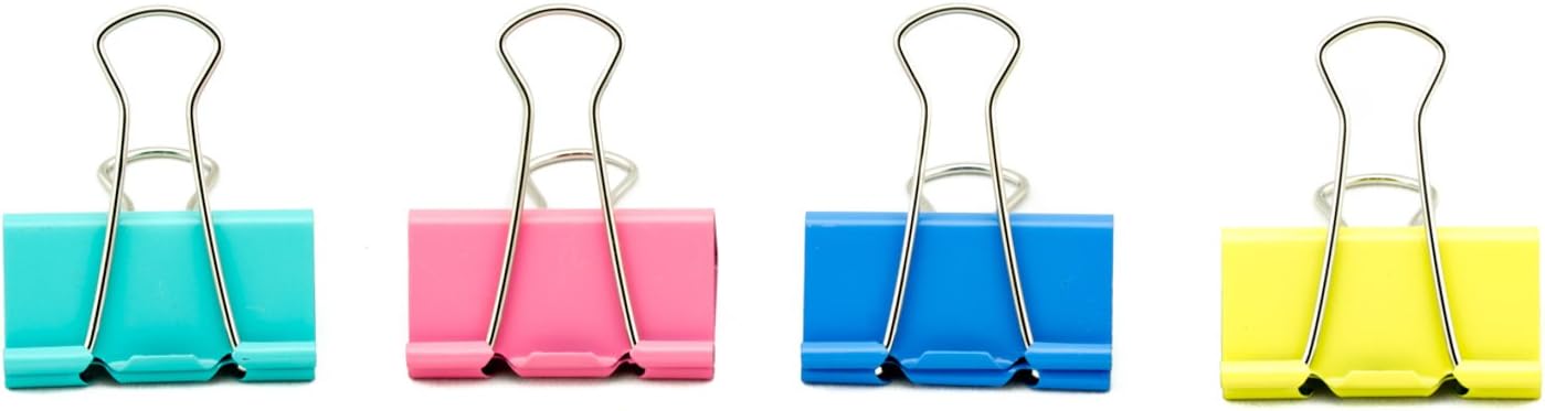 AKORD 51 mm Metal Binder Clip Clamp - Assorted Colours (Pack of 12) - Image 3
