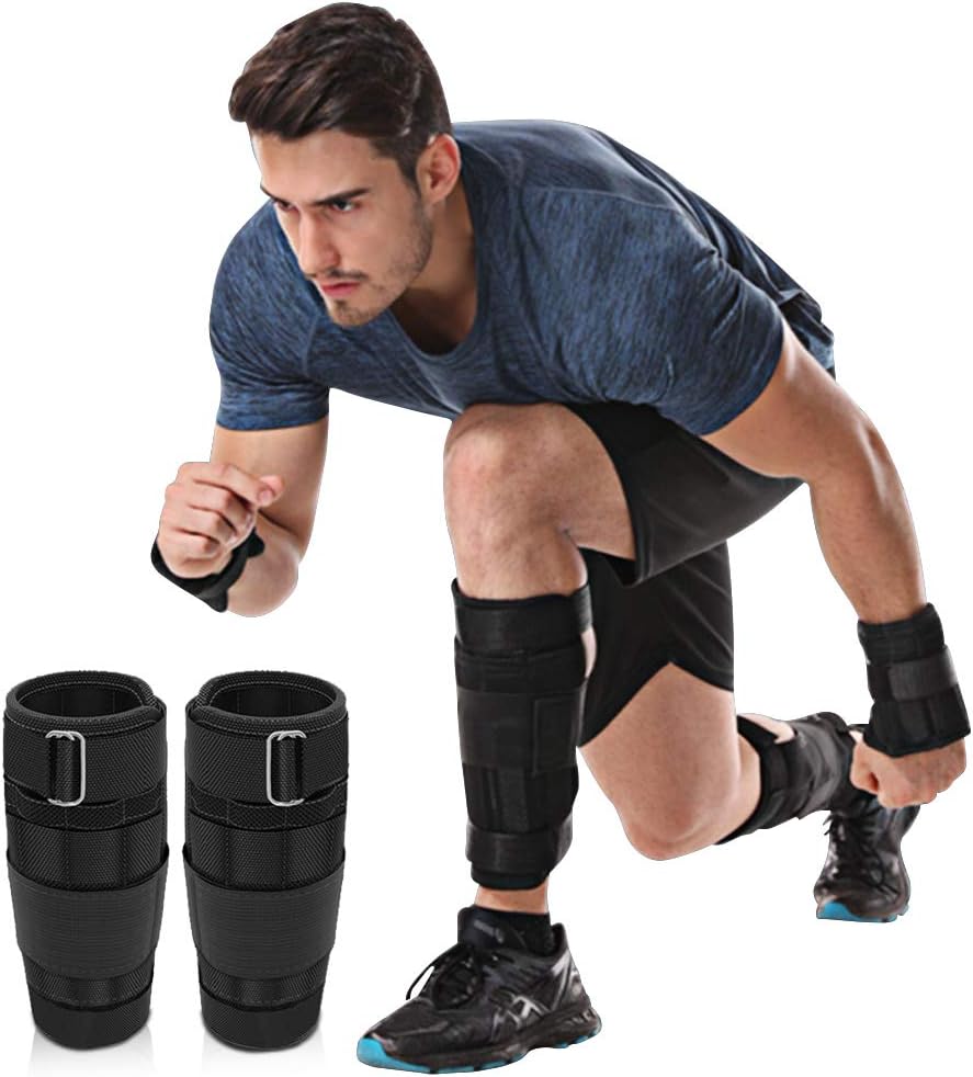 DOBEN Ankle Weights Pro Quality Adjustable Wrist Ankle Weights 1kg 2kg 3kg - Adjustable through the Steel Rod - Strength Training Equipment