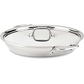 All-Clad D3 3-Ply Stainless Steel Universal Pan with Lid 3 Quart Induction Oven Broiler Safe 600F Pots and Pans, Cookware Sil