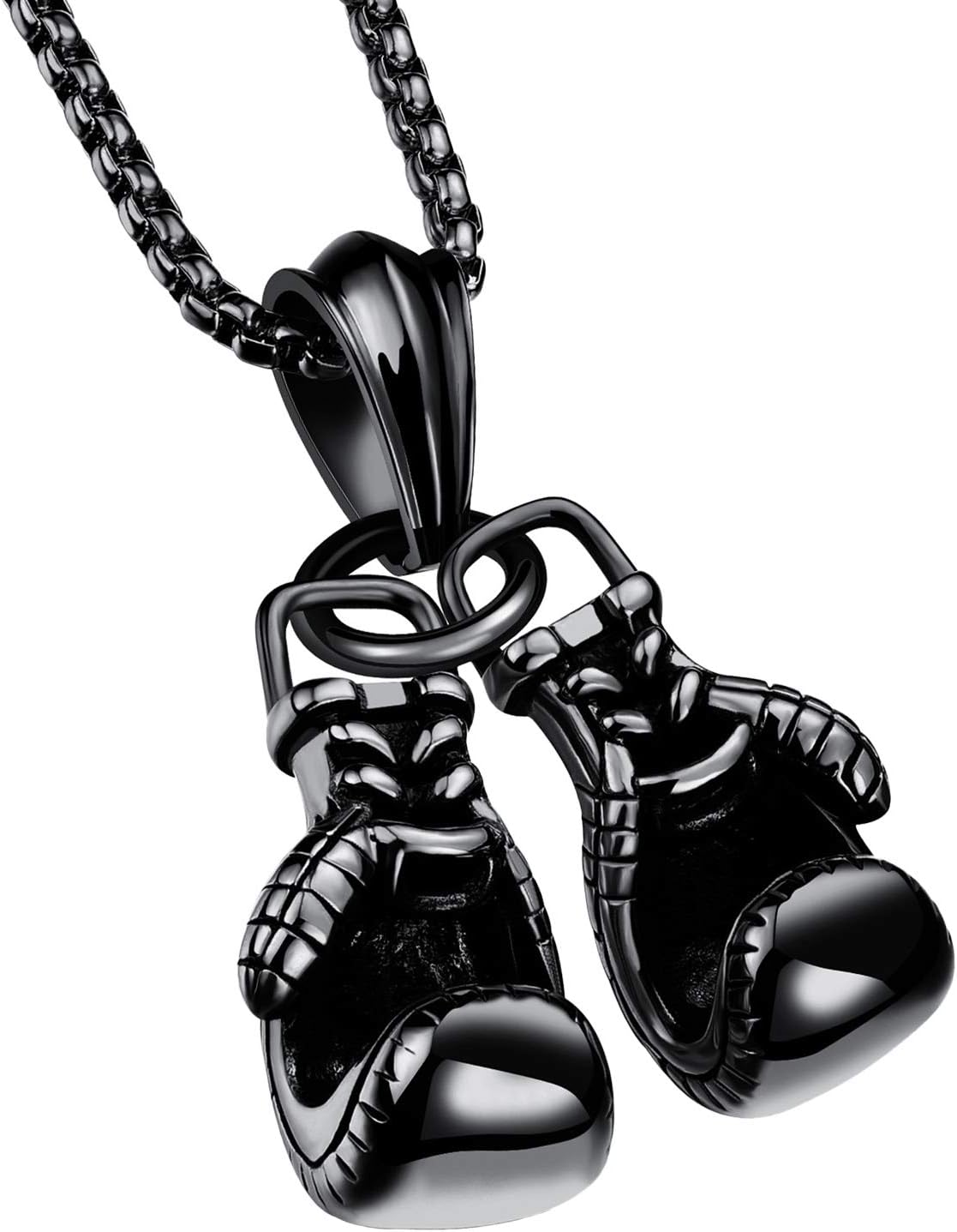 Double Fist Set of Stainless Steel Men Necklaces Fitness Pendant Inspirational Necklace for Engagement Sports Gym Gift