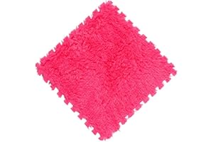 Cozylkx Puzzle Floor Mat, Plush Foam Mats, 16 Fluffy Carpet Tiles Area Rugs for Kids Room, Baby Room, Nursery Decoration