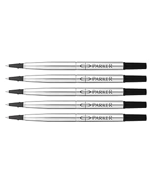 Parker set of 5 Roller-Ball Black Medium refills