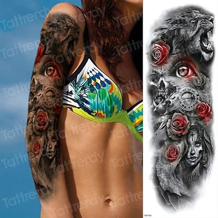 Handaxian 3pcs Bras Complet Tatouage Grand Bras Calmar Tigre