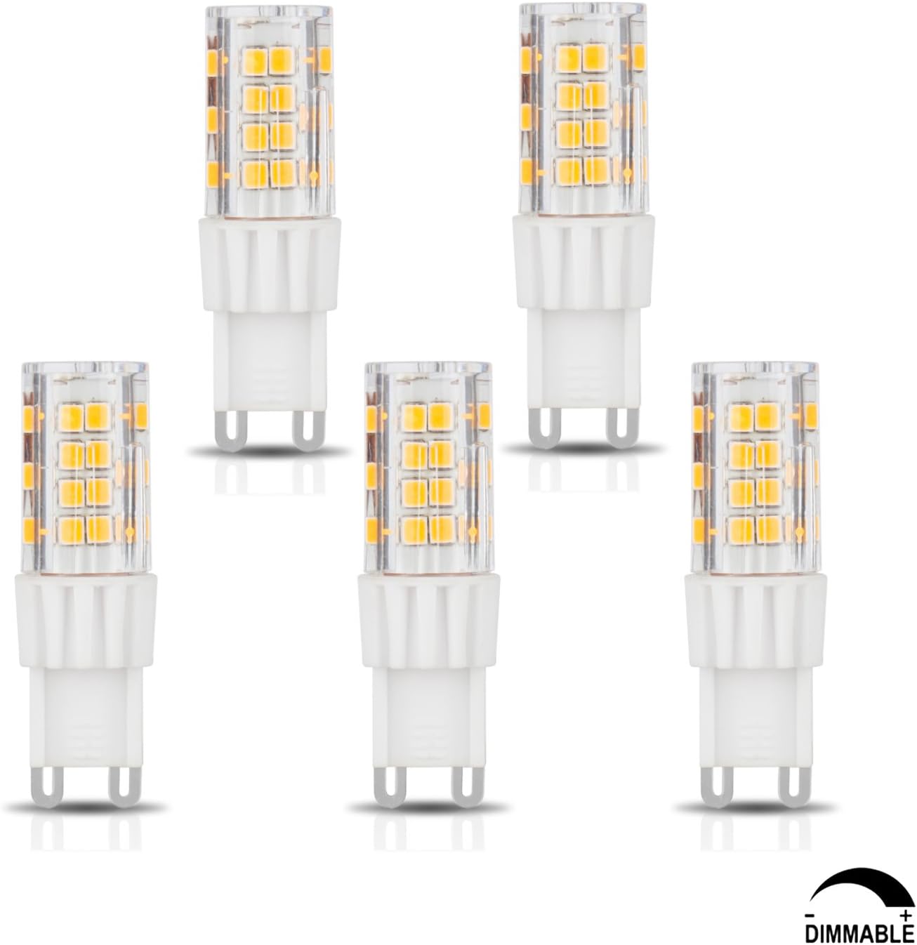 TAMAYKIM G9 Base 5W Dimmable LED Light Bulb, 3000K Warm White 450LM SMD