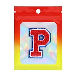 Iron on Letter P Chenille Patches for Backpacks, 2