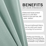 DUJUIKE Waterproof Bed Sheet Cover Queen 200x230 cm Green view 7