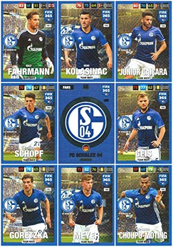 Panini FIFA 365 Adrenalyn XL 2017 Schalke 04 Logo Badge and Team Mates Trading Cards