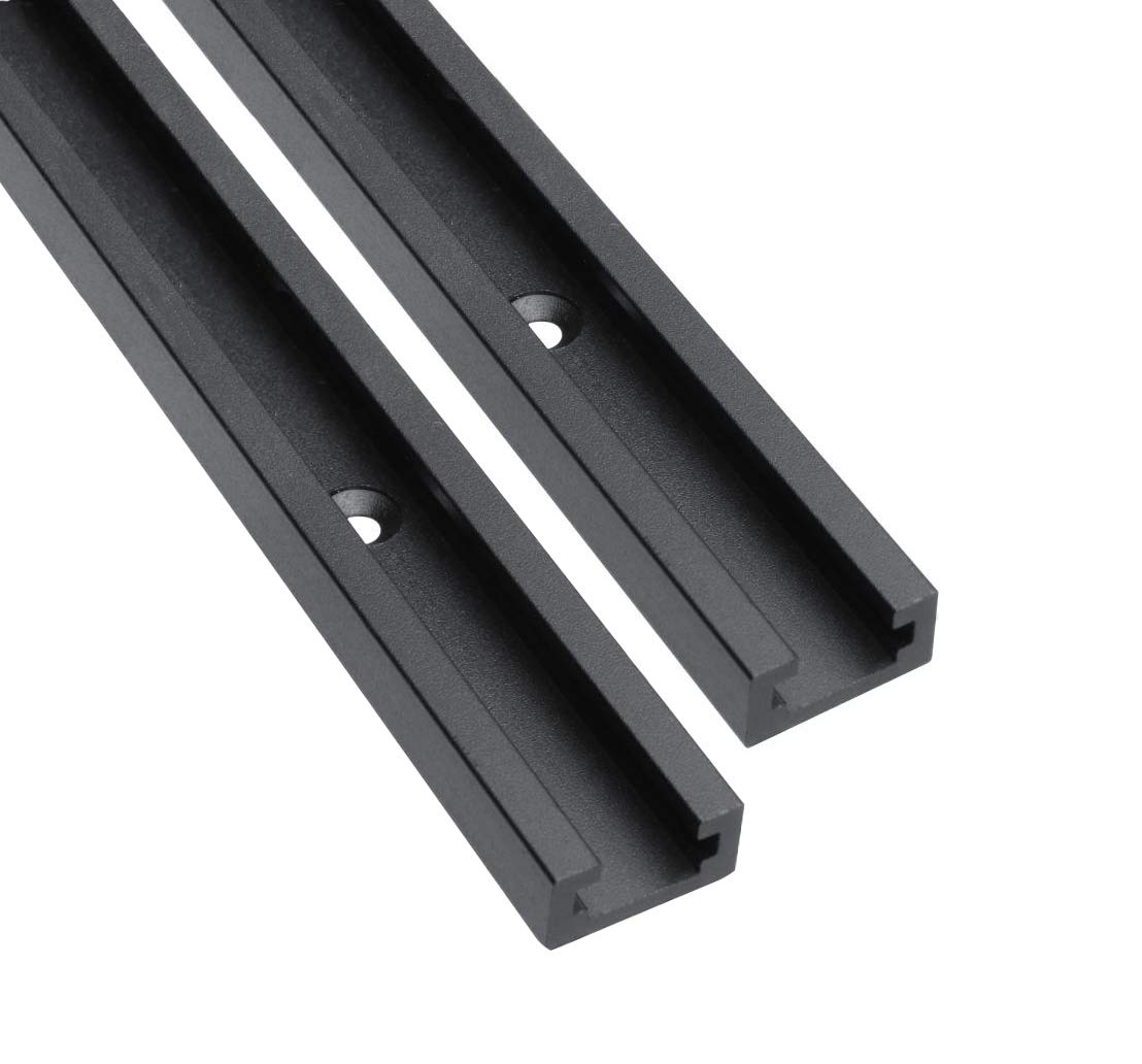 Hot Favorable Aluminum 36" T-Track for Woodworking –Double Cut Profile Universal with Predrilled Mounting Holes -Woodworking and Clamps-Fine Sandblast Black Anodized 2PK