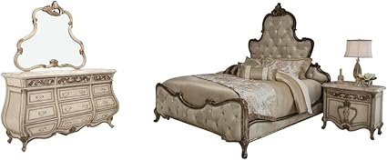 Aico Platine de Royale Schlafzimmer-Set mit King Bett, Nachttisch