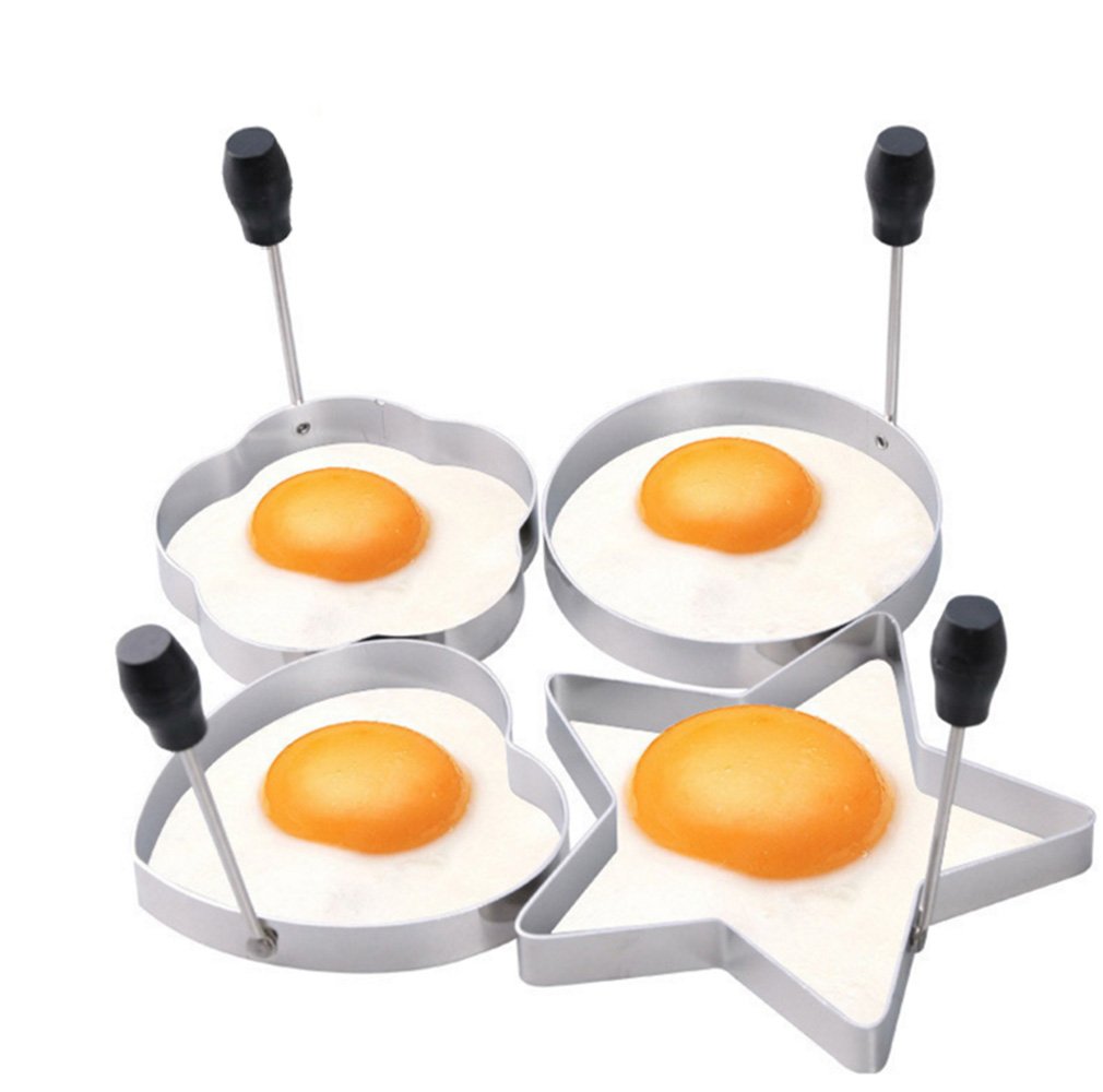 XMYZ 4pcs Set Fried Egg Rings Mold Non Stick for Griddle