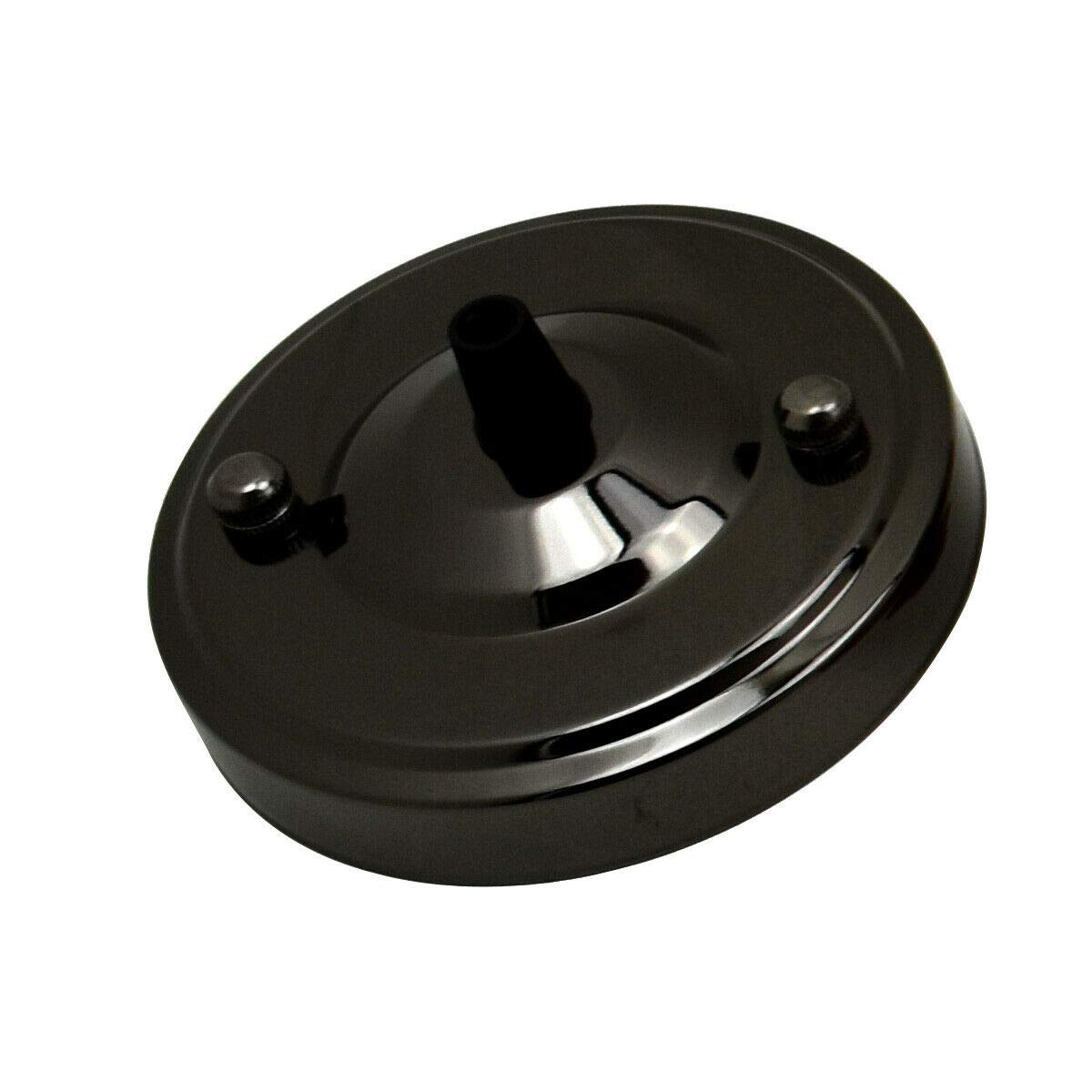 DC VOLTAGE Ceiling Rose Fitting Plate Light Fitting Chandelier 108mm Diameter New Colours UK (Black)