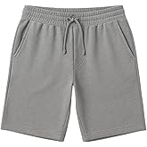 Flarovexarith Men's Casual Cotton Drawstring Athletic Shorts, Gray