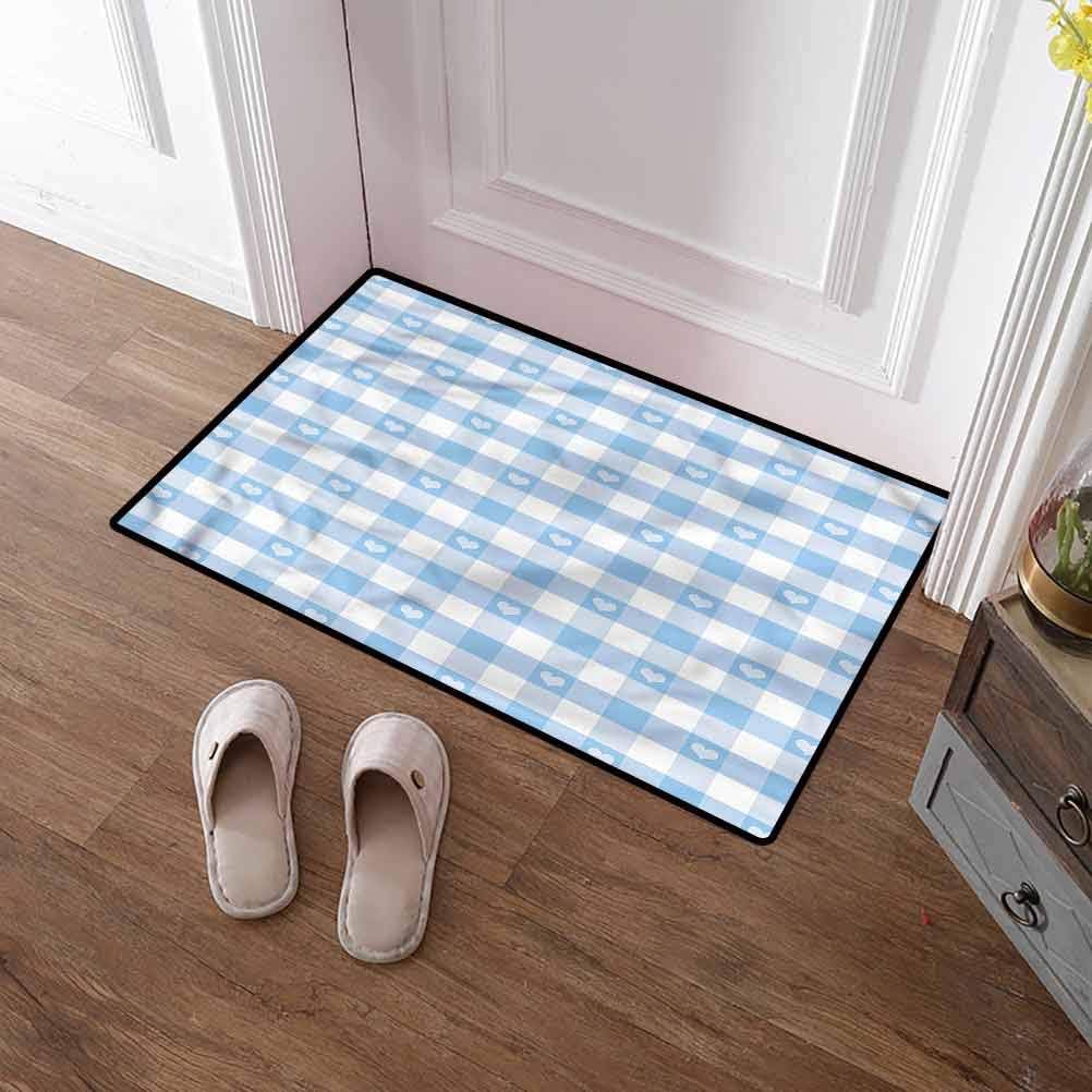Custom&blanket Door Mat Checkered Bedroom Bedside Mats