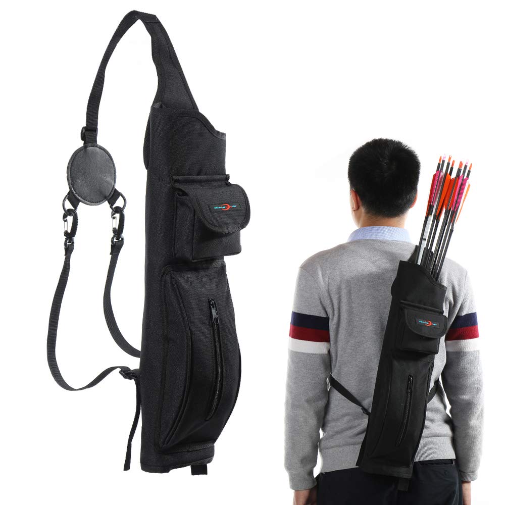 Photo 1 of TOPARCHERY Archery Back Canvas Arrow Quiver Arrow Holder Shoulder Hanged Target Shooting Quiver for Arrows with Front Pockets (New Style)