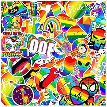 100 Packs Rainbow Gay Pride Stickers Water Bottles Laptop Phone Car Motorcycle Computer Guitar Skateboard Hydroflasks Vinyl Sticker Waterproof Aesthetic Trendy Decals for Teens Girls Adults