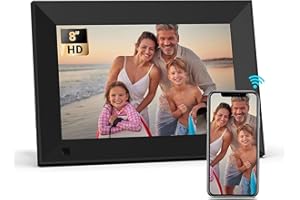 BSIMB 8 Inch Digital Picture Frame, Photo Frame Electronic WiFi Digital Frame1280x800 HD Touch Screen 16GB, Share Pictures/Videos via App/USB/SD Easy Setup Gifts for Mom, Auto-Rotate, Solid Black