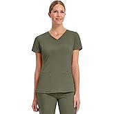 Healing Hands Women's Scrub Top V-Neck with 2 Pockets, 2-Way Stretch, and Yoga Knit Side Panels for Slim Fit- 2245