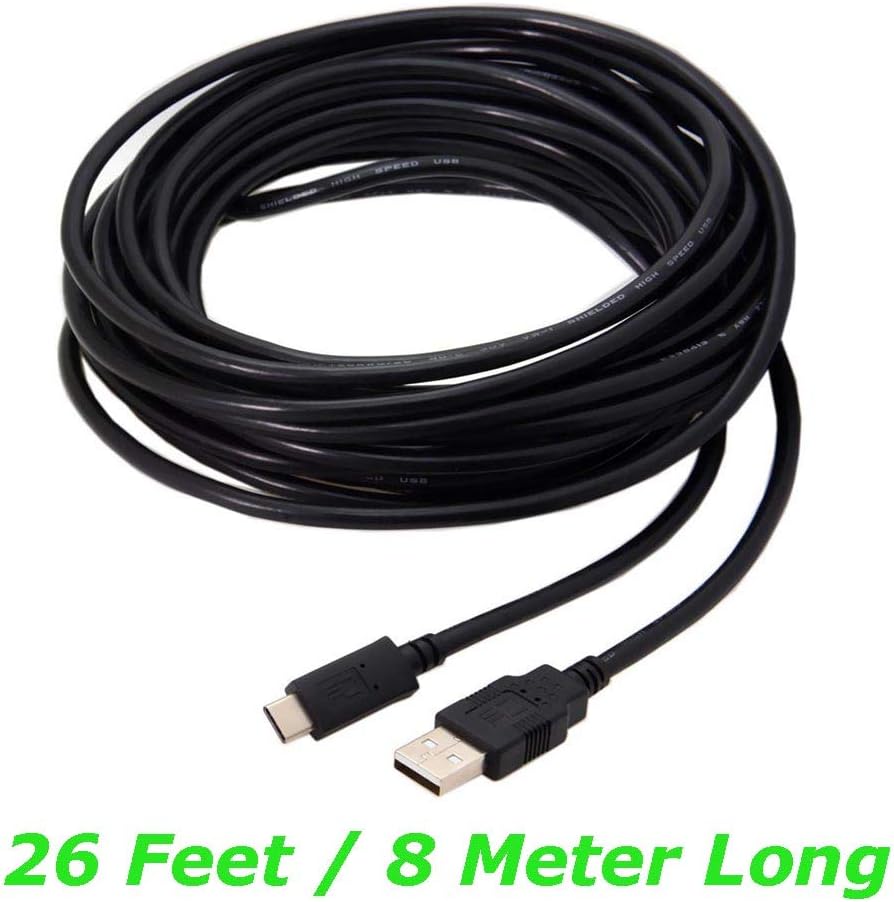26 Feet 8meter Super Long Double Shield USB-C (USB 2.0 Type A to USB Type C) Extension Cable for iPad Pro, Samsung, Google Pixel, Huawei, XBOX, PS4, Music, Eng. Instruments & Security, Monitor Systems