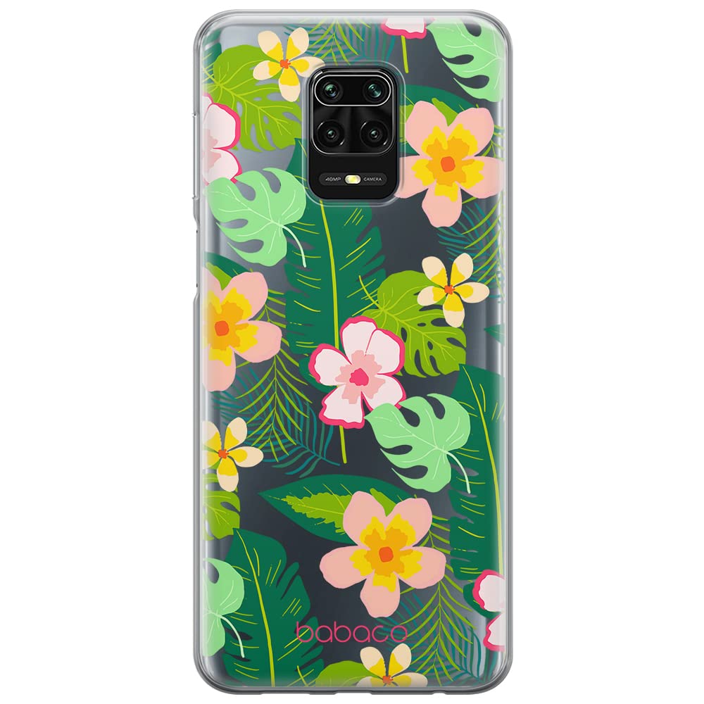 Babaco ERT GROUP mobile phone case for Xiaomi REDMI NOTE 9 PRO/ 9S original and officially Licensed pattern Flowers 019 optimally adapted to the shape of the mobile phone, partially transparent