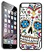 [Teleskins] - Sugar Skull Dia De Los Muertos - Designer Case For iPhone 6 / 6S - Ultra Durable Slim Thin Fit and Highly Protective Rubber TPU Silicon Snap on Back Case / Cover for Girls.