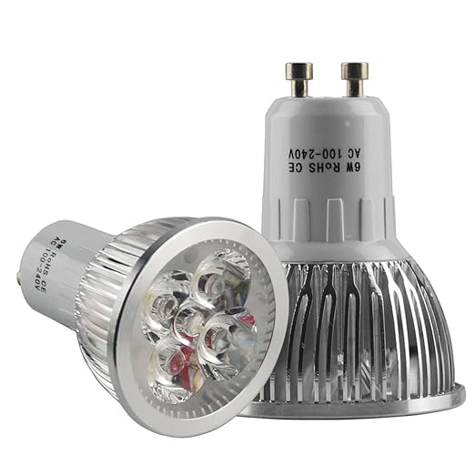THG 4PCS GU10 LED 6W Brightest 100240V LED bulbs Day White Amazon.co