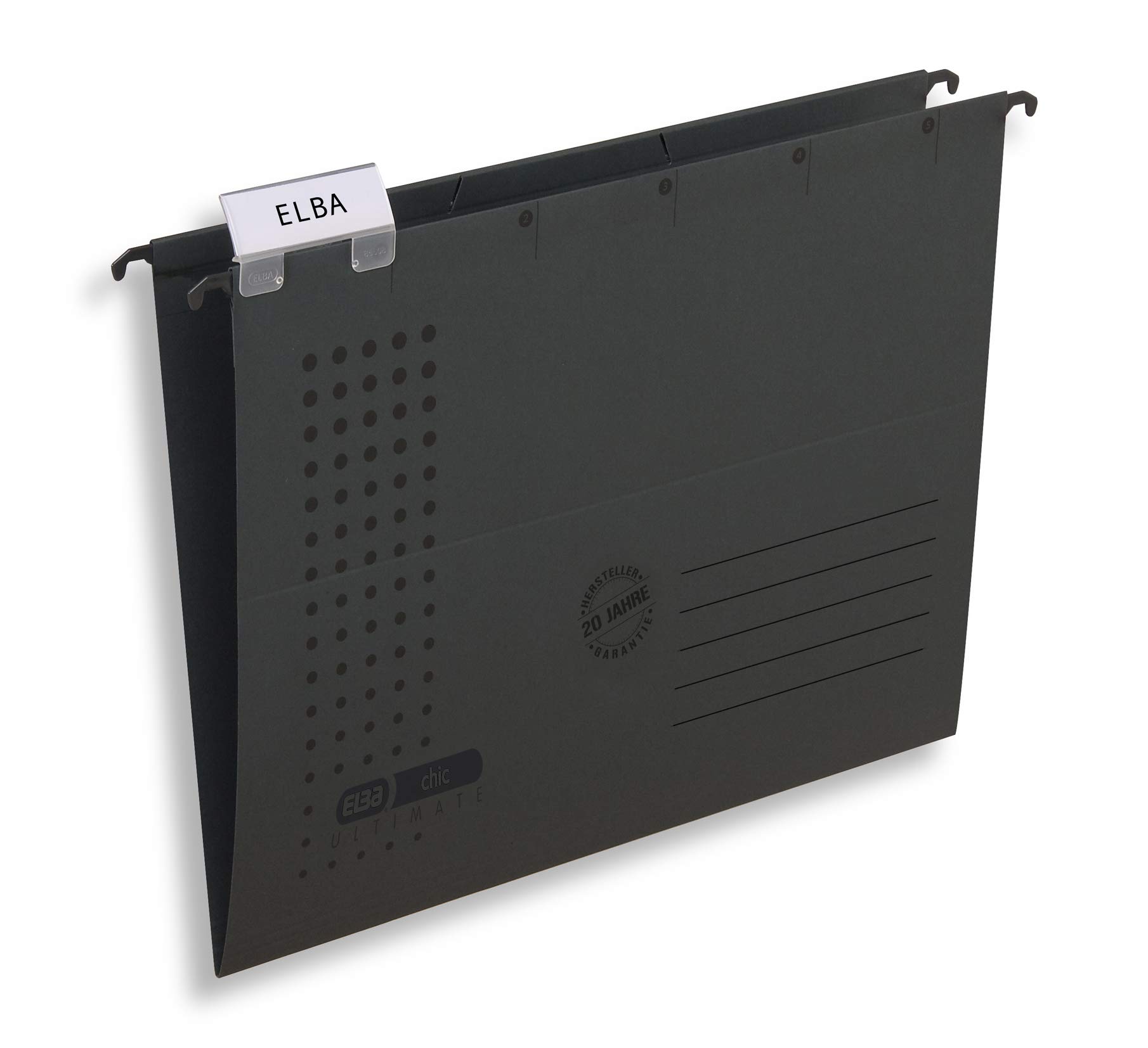 ELBA Chic Suspension File for A4 Cardboard Open Sides Anthracite Pack of 25