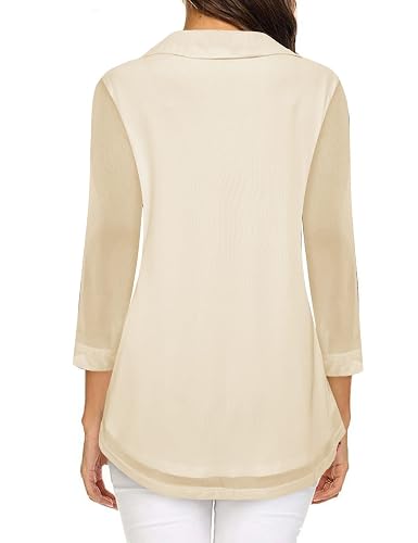 TINSTREE Women's V-Neck Button Blouse - Casual Tunic Top For Leggings & Everyday Wear - View #2