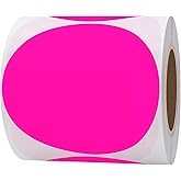 Hybsk Round Color Coding Circle Dots Labels Warehouse Inventory Organizer Stickers (4 inch, Fluorescent Pink)