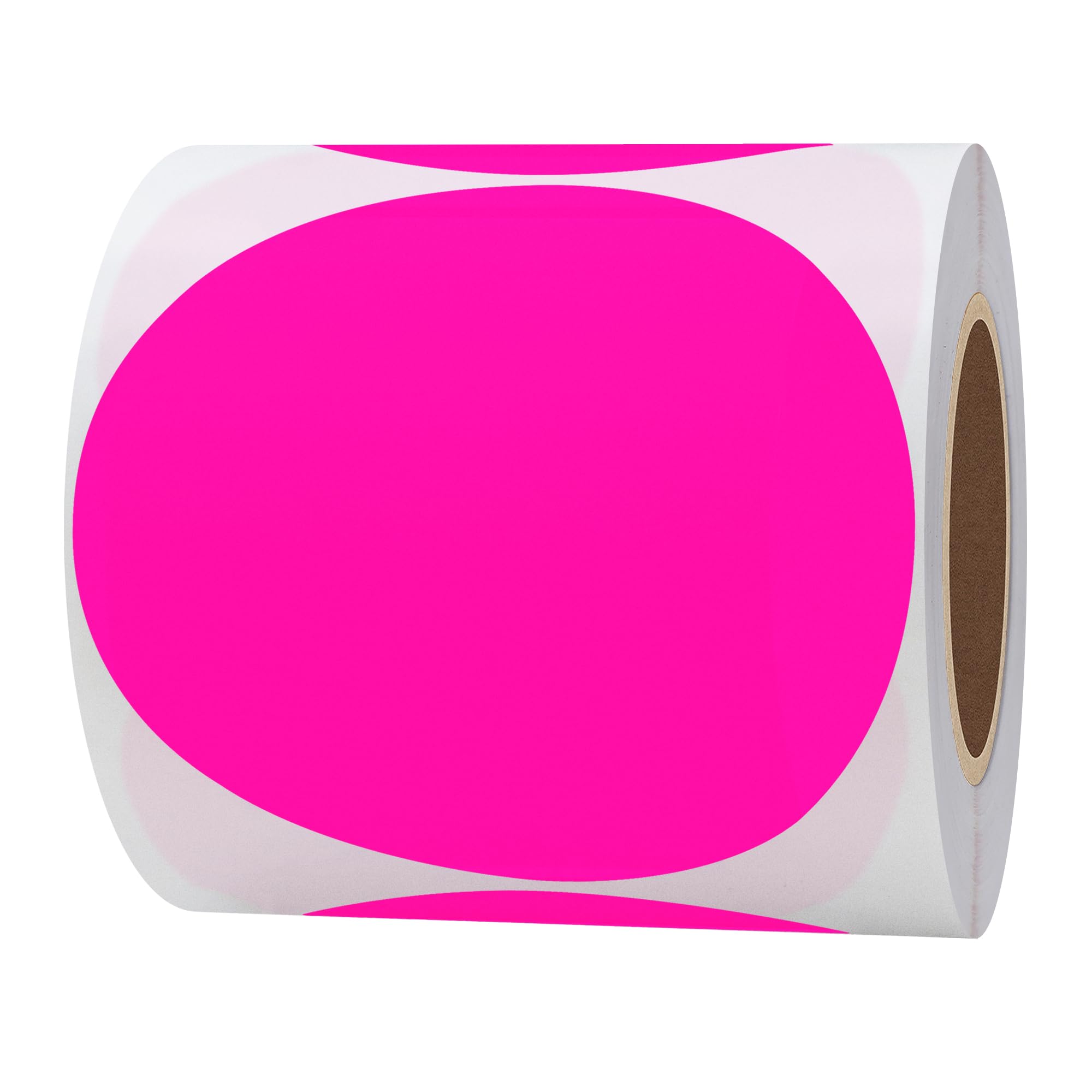 Hylabelest Fluorescent Pink Round Stickers 4 Inch Color Coding Dots Labels Total 100 Per Roll (Fluorescent Pink, 4")