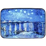 Aluminum Wallet RFID Blocking Slim Metal Credit Card Holder Hard Case (Van Gogh Starry Night)