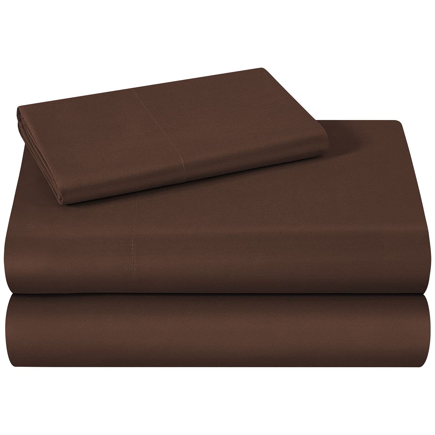 HOMEIDEAS Bed Sheets Set Extra Soft Brushed Microfiber 1800 Bedding Sheets - Deep Pocket, Wrinkle & Fade Free - 3 Piece(Twin,Chocolate)