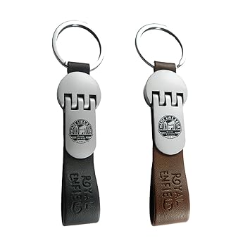 Techpro Leatherite Combo Keychain with Royal Enfield Design (Multicolour)